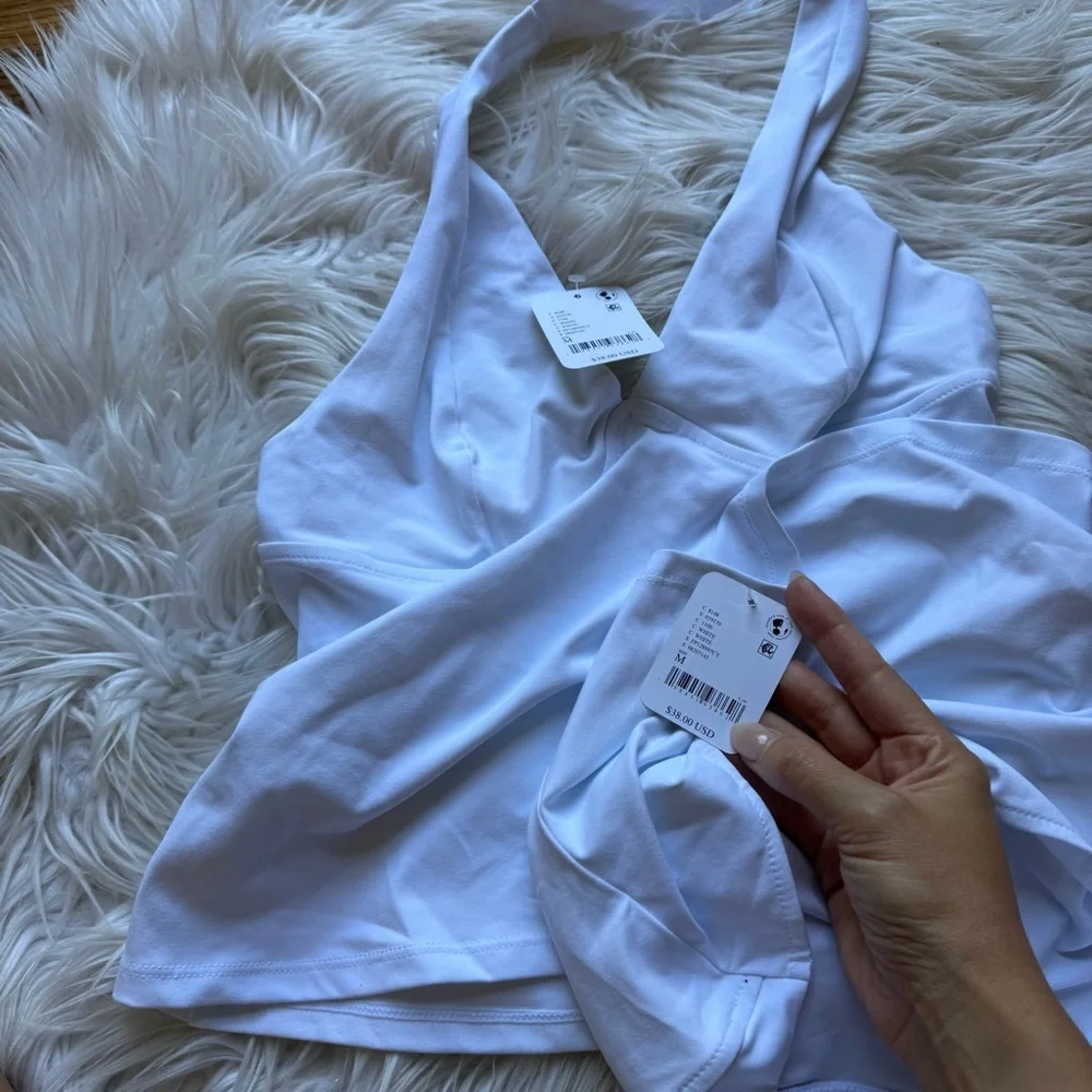 NWT Free People Have It All Halter Top in white